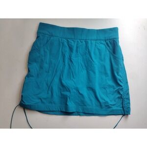 Columbia Teal Blue Athletic Skort Skirt Pockets Drawstring Women's L